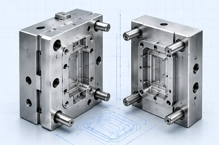 Illustration of a plastic tooling mold